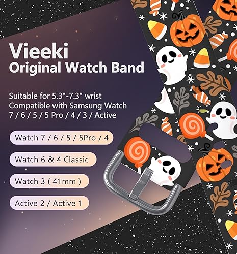 Vista 4 de Correas de reloj navideñas compatibles con Samsung Galaxy Watch de 1.575 pulgadas, 1.732 pulgadas, 0.787 pulgadas, correa de silicona de repuesto