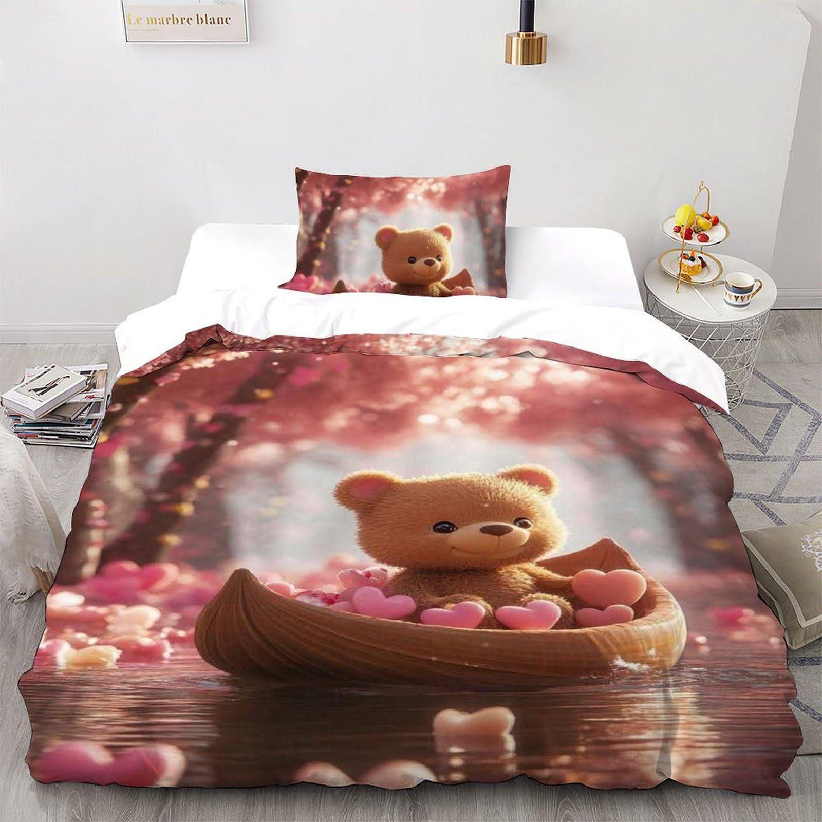 Housse de couette 135x200 microfibre animaux sans repassage lit enfant