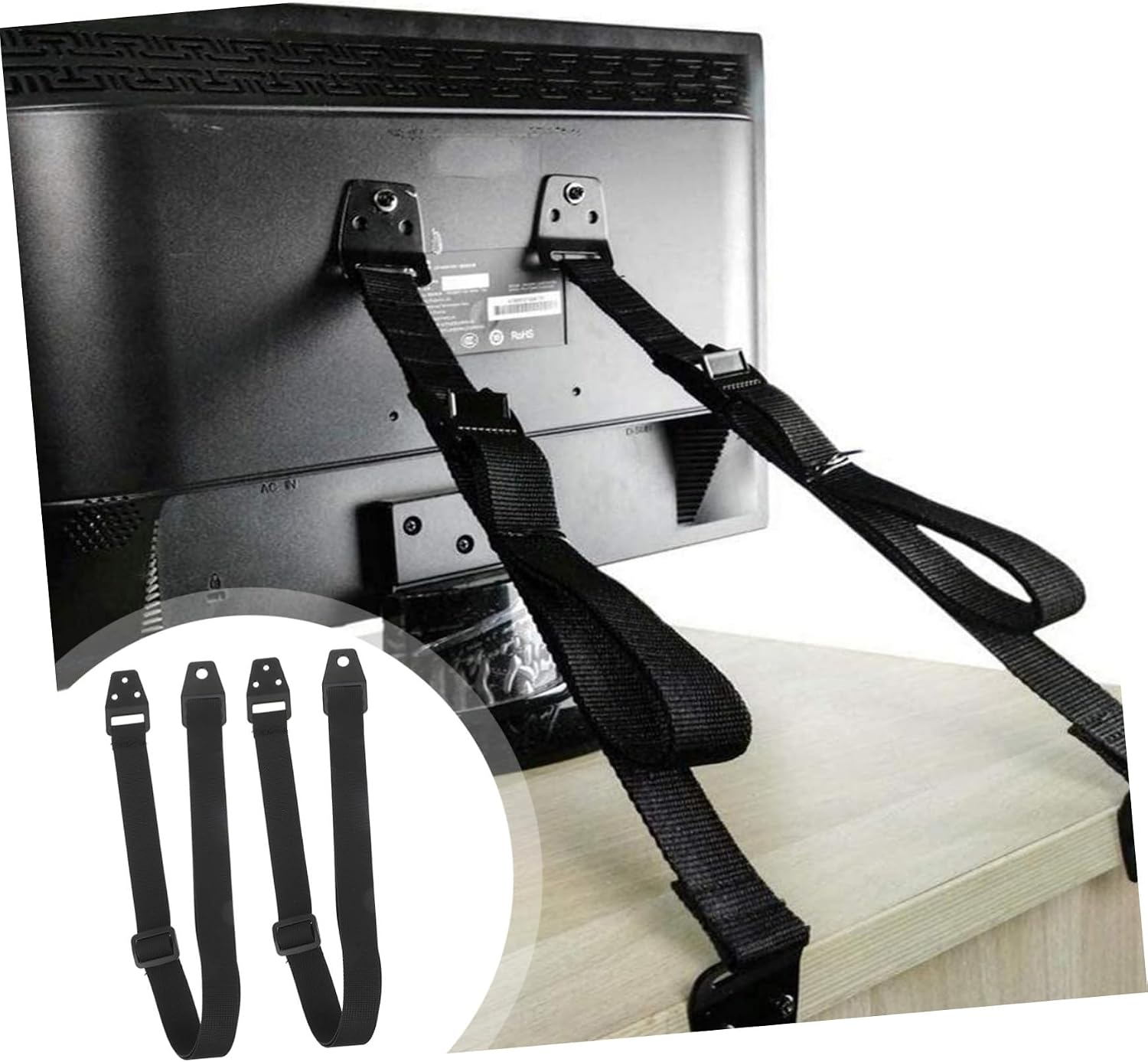 2pcs Furniture -Drop Straps for Tvs and Cabinets Resistant to Prevent Tipping Proofing for Home Use
