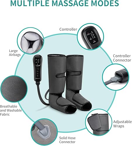 Miniatura 6 de Nekteck Masajeador de compresión de piernas para circulación y relajación, máquina de masaje de pies y pantorrillas elegible por la FSA, 2 modos, 3