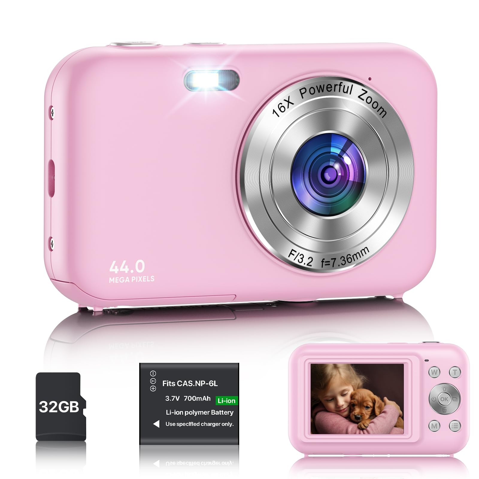 Digitale camera voor kinderen, 1080p HD digitale camera met 32 GB