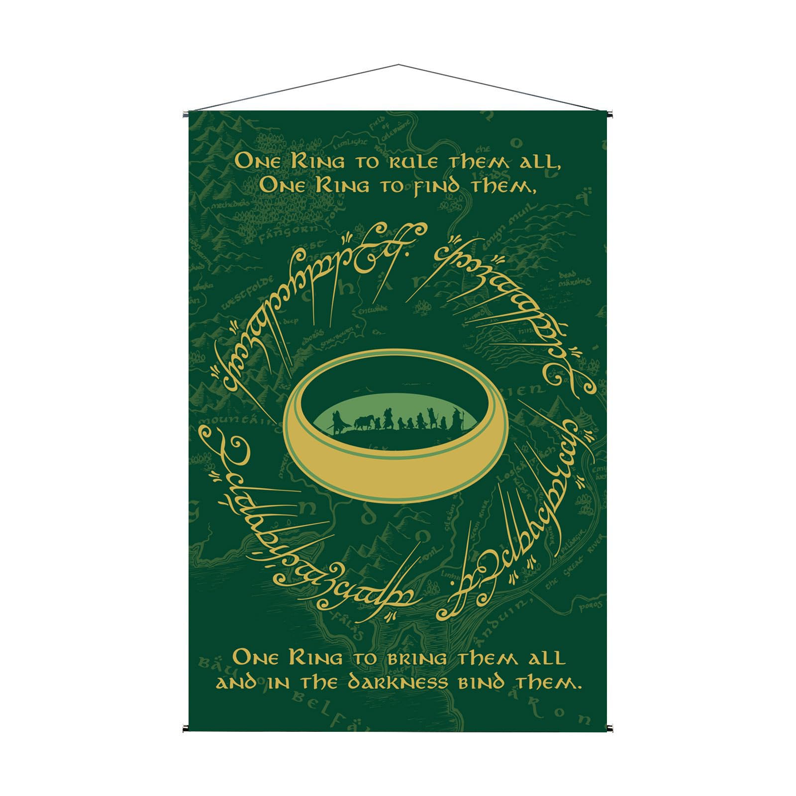 Elbenwald Der Herr der Ringe - Wall Scroll Argonath & Der Eine Ring 77 x 100 cm aufhängbarer Wandbanner Mehrfarbig (Der Eine Ring)