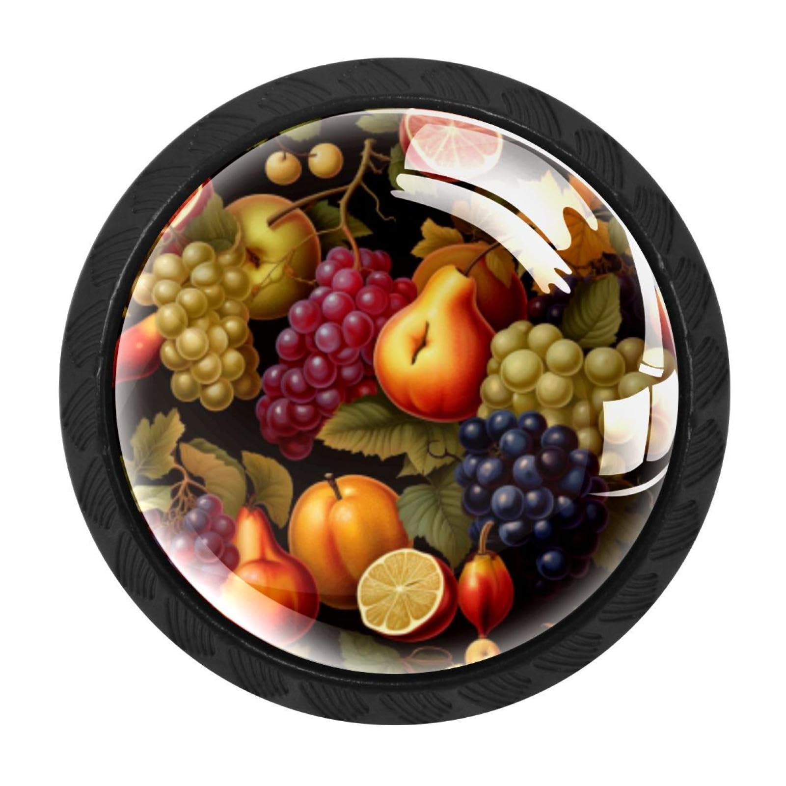 Chenzzzz Multicolored 02 4 Pieces Thanksgiving Fruit Drawer Knobs, 35Mm Black Cabinet Knobs, Drawer Pulls And Knobs, Dresser Drawer Knobs, Cabinet Hardware Kitchen Cabinet Knobs