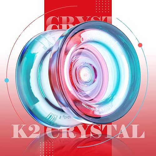 Miniatura 7 de Yoyo Yoyo - Paquete de 2 Yoyo para niños, Yoyo profesional K2 Crystal de doble propósito de plástico para principiantes, Yoyo truco sin respuesta