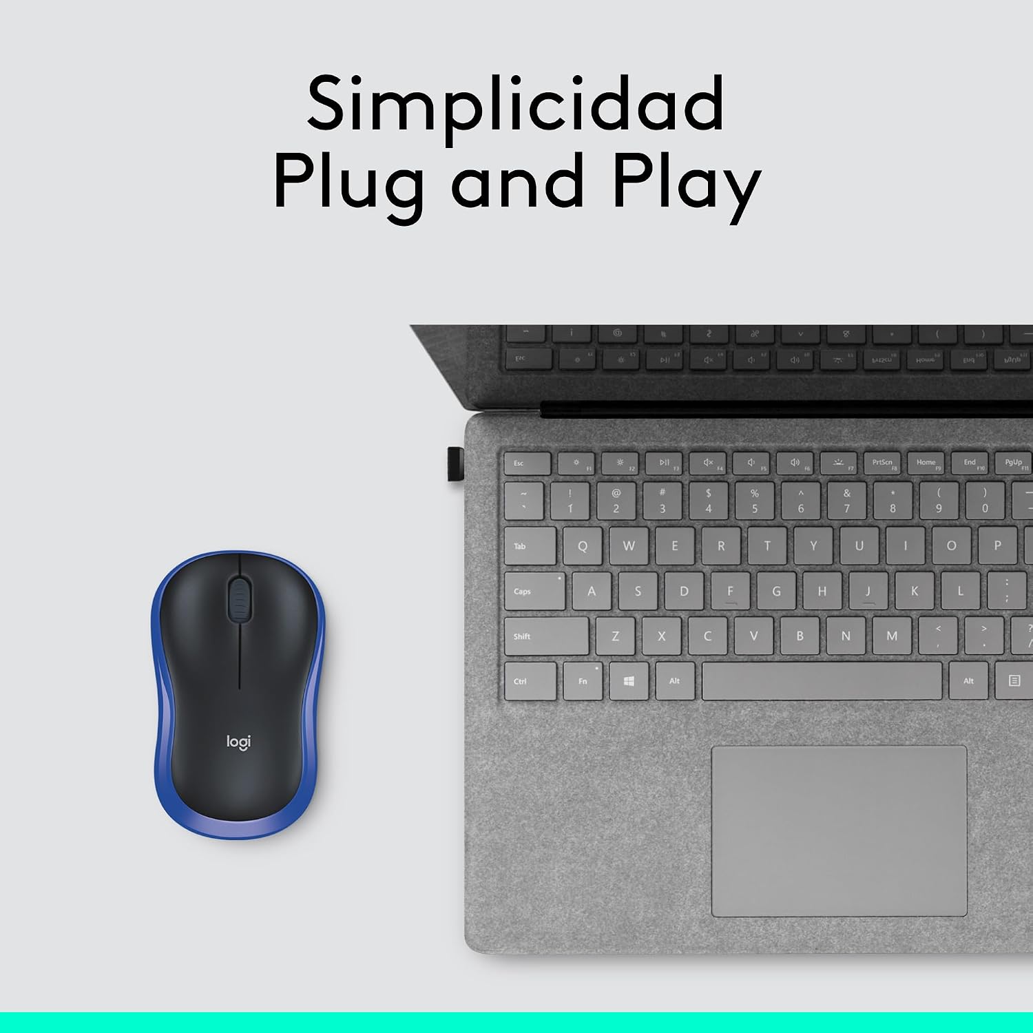Logitech 910-002236 Ratón inalámbrico óptico, Azul, Tamaño único 9