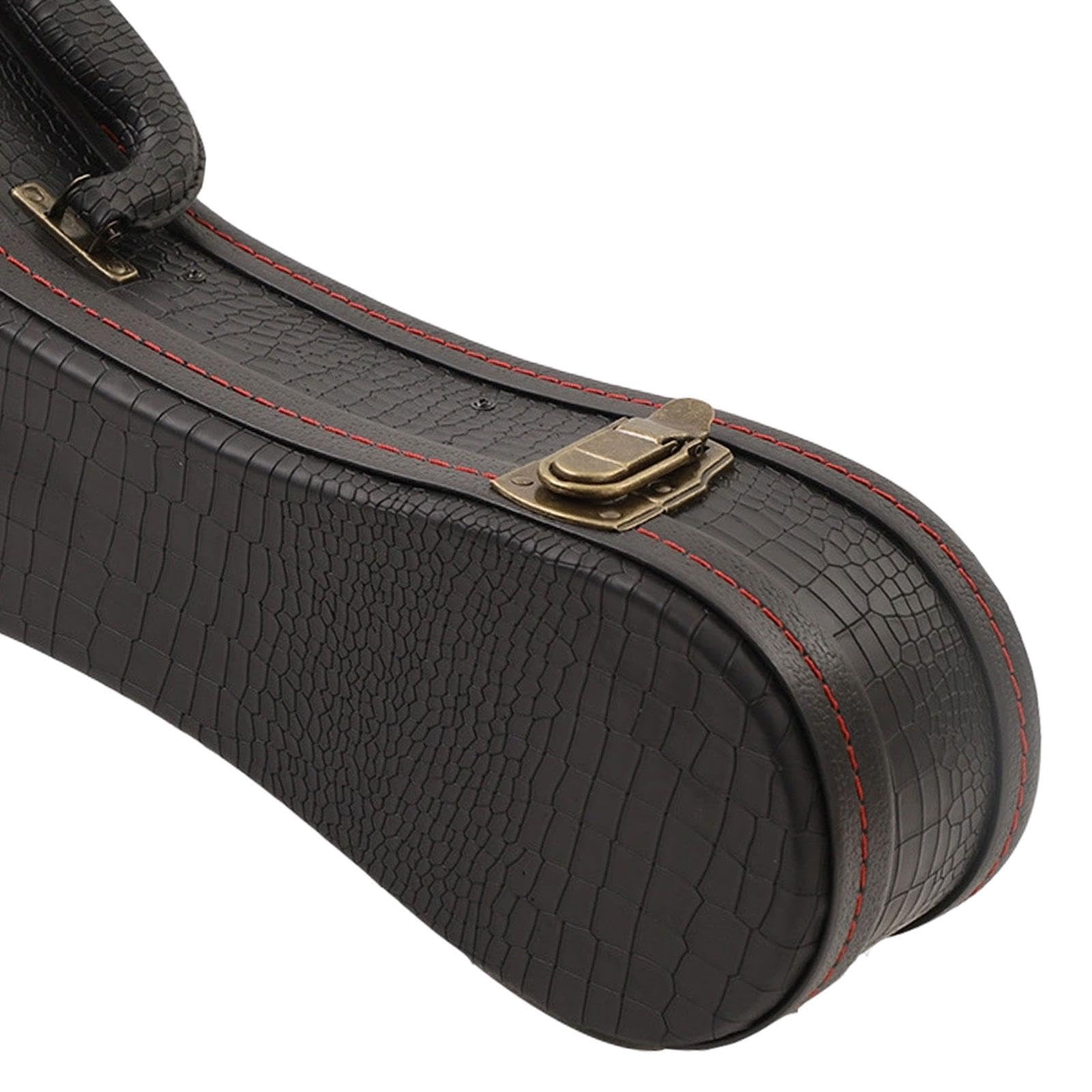 Ukulele Wasserdicht Aus Pu mit Praktischem Tragegriff Stabile Gitarrentasche Schutz Tragetasche für Ukulele Aufbewahrung für Reisen Out, Black 23inch