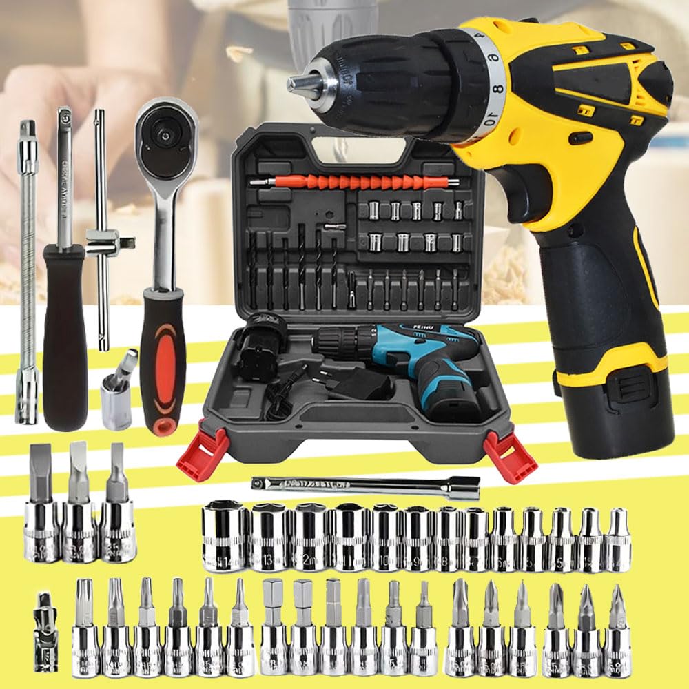 Galaxe 12V drill Multi-function home power tool kit Accessories Rechargeable drill cordless 12V with Hand Tool Kit Socket Set For Repair (GLX12V46SS3, 74pcs tool kit) (B0DCTLQ24L) Amazon Price History, Amazon Price Tracker