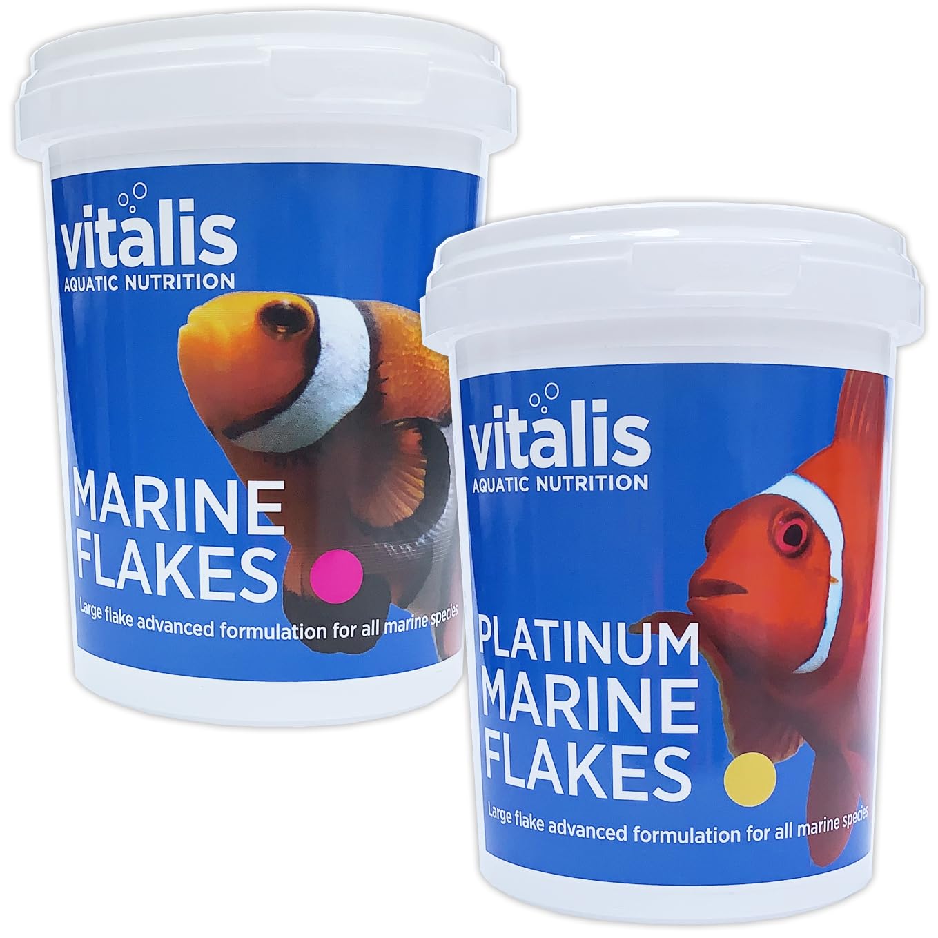 Vitalis Platinum Marine Flakes 40g & Marine Flakes 40g for Marine Reef Fish Food Aquarium Tank
