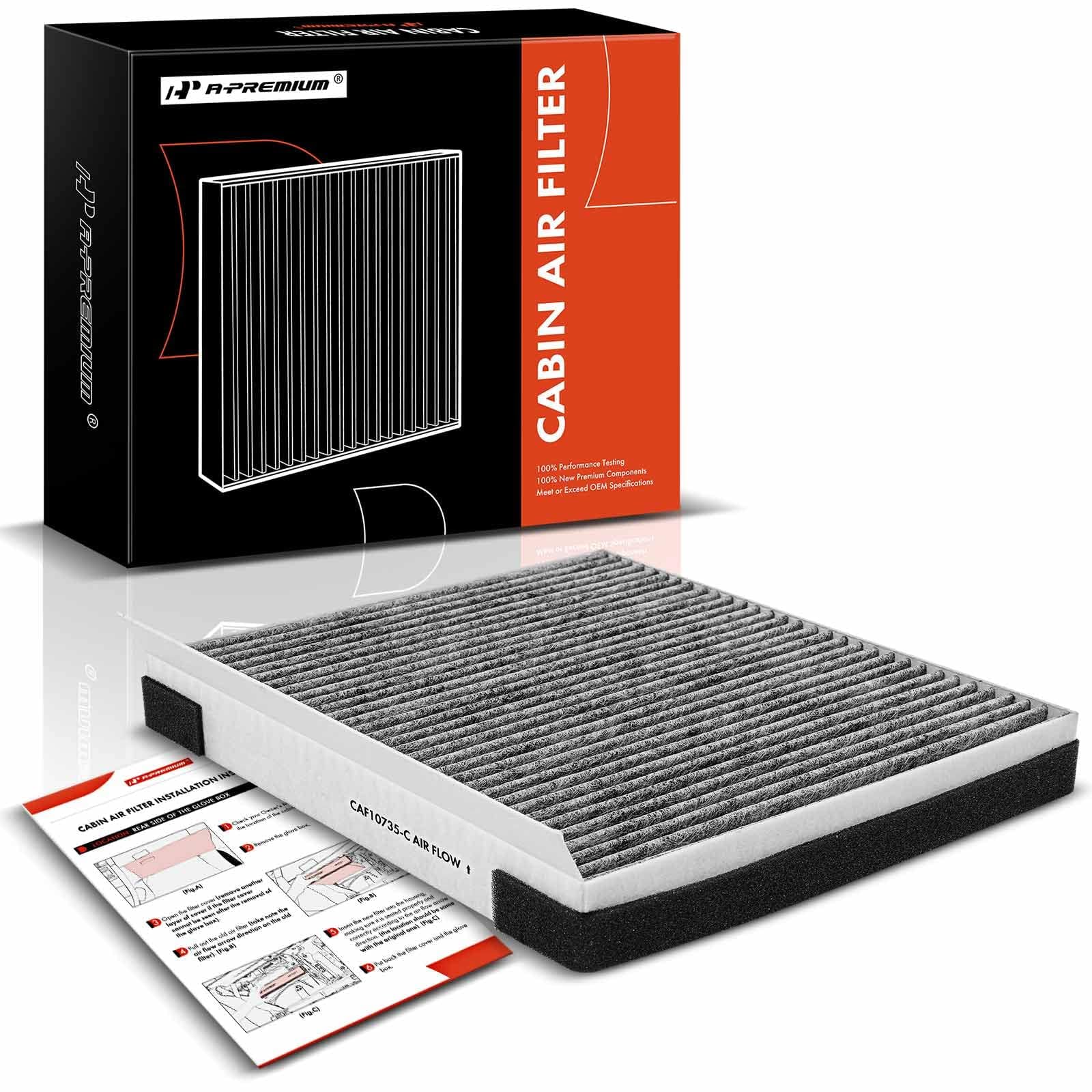 A-Premium Cabin Air Filter with Activated Carbon Compatible with Hyundai, Kia & Genesis Vehicles - Equus, Genesis, Santa Fe, K900, Stinger, Telluride, G70, G80, G90, GV80 - Replace# 97133-3M000