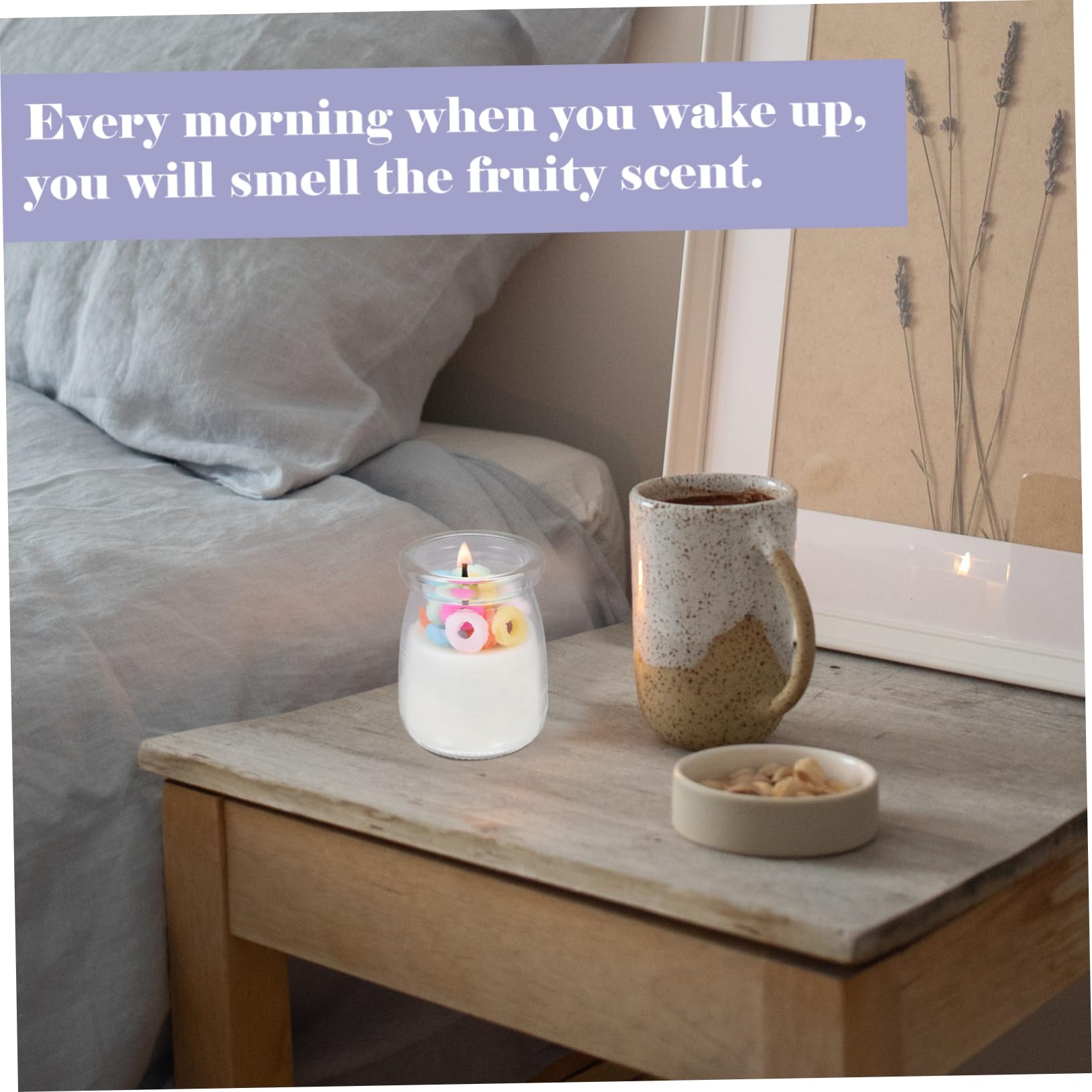 PACKOVE 2 Stück Duftkerze Donut aus Sojawachs Aromakerze mit Angenehmem Oolong Geschmack für Schlafzimmer und Aromatherapie Stilvolles
