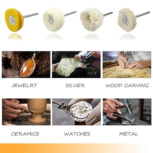 Miniatura 3 de Rueda de pulido de algodón de 18 pulgadas para kit de pulido Dremel, rueda de pulido o rueda de pulido de plata, kit de pulido de relojes, kit de