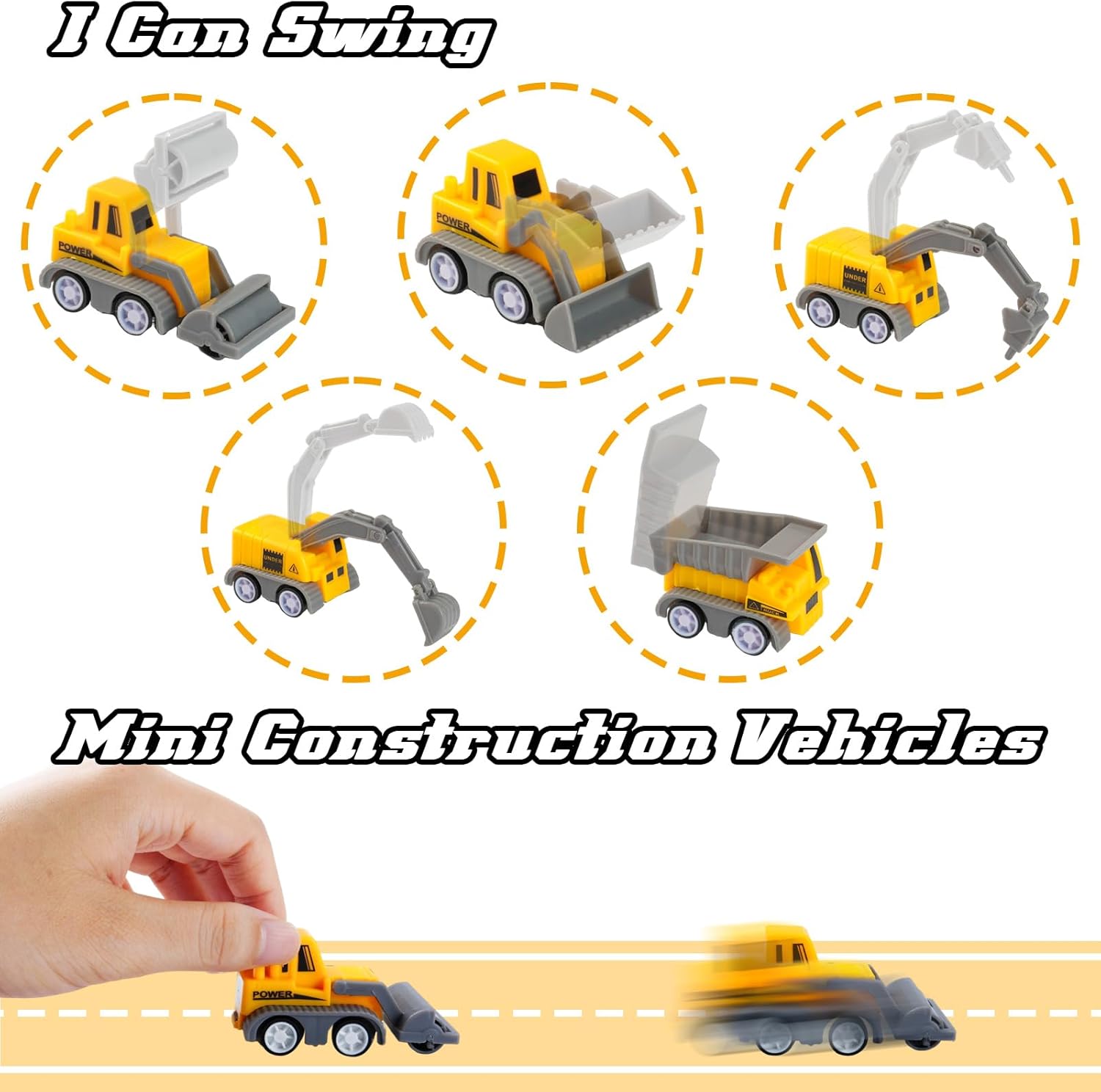 Sand Construction Site Kit - Play Sand Art Kit with 7 Construction Truck, 2lbs magic sand, Castle Molds, Crane, construction sensory bin for Preschool Learning Activities Gifts for Boys Girls Age 3+