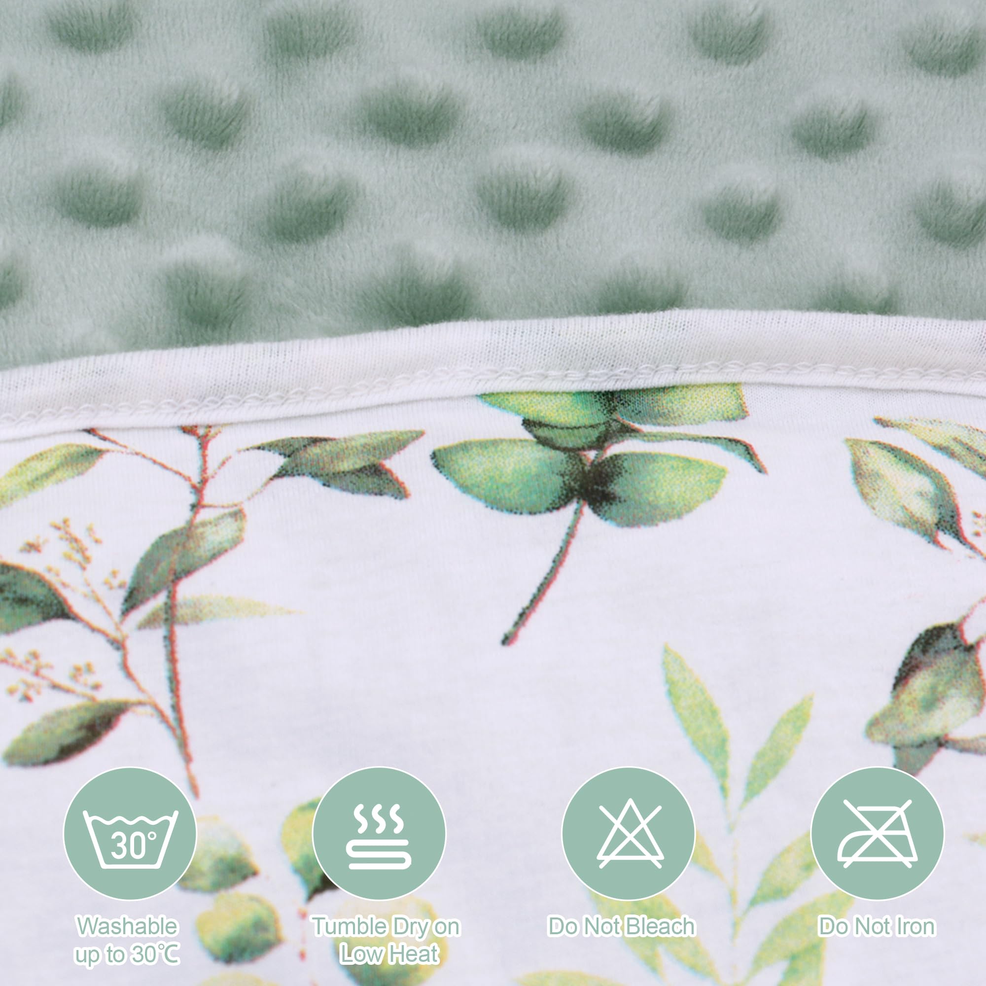 Couverture enveloppante pour bébé pour l'hiver et buggy - Couverture universelle en coton - Pour poussette, siège auto de 3 à 12 mois - Feuilles vertes M (3-12 M))