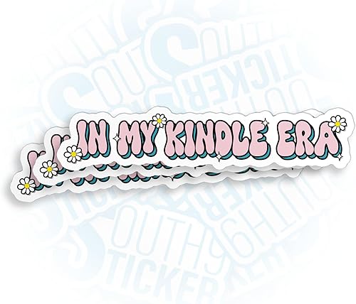 Miniatura 7 de Calcomanía de vinilo troquelado de 2 pulgadas con texto en inglés In My Kindle, My Kindle Era, calcomanía de vinilo troquelada impermeable de 2
