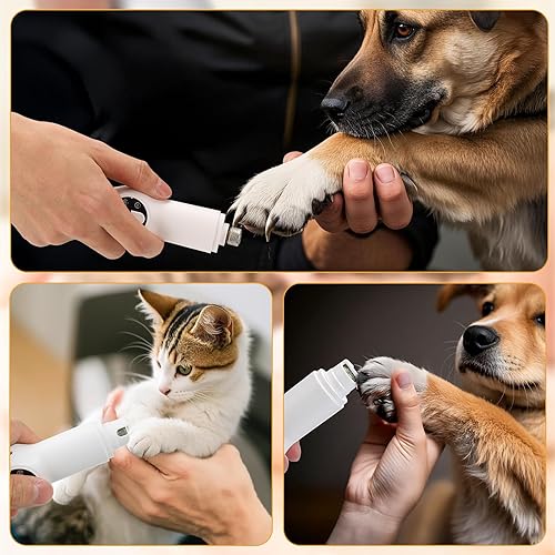 Miniatura 3 de Palksky - Cortauñas para perros para aseo - Recortadora eléctrica 2 en 1 mejorada con molinillo de uñas, recortadora de patas de perro recargable e
