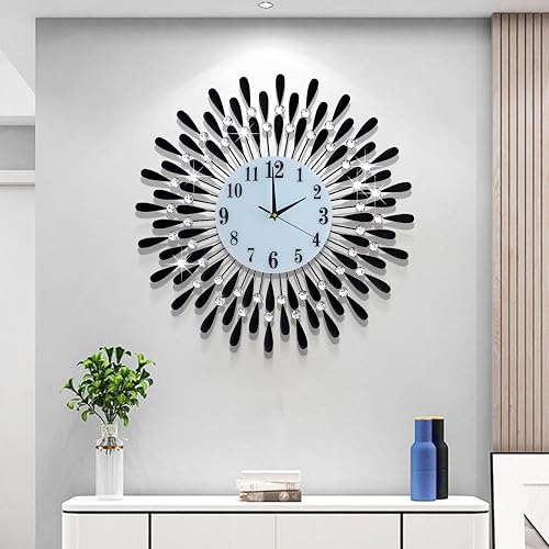 JUGV Reloj de pared de 23.6 pulgadas para decoración de sala de estar, esfera de