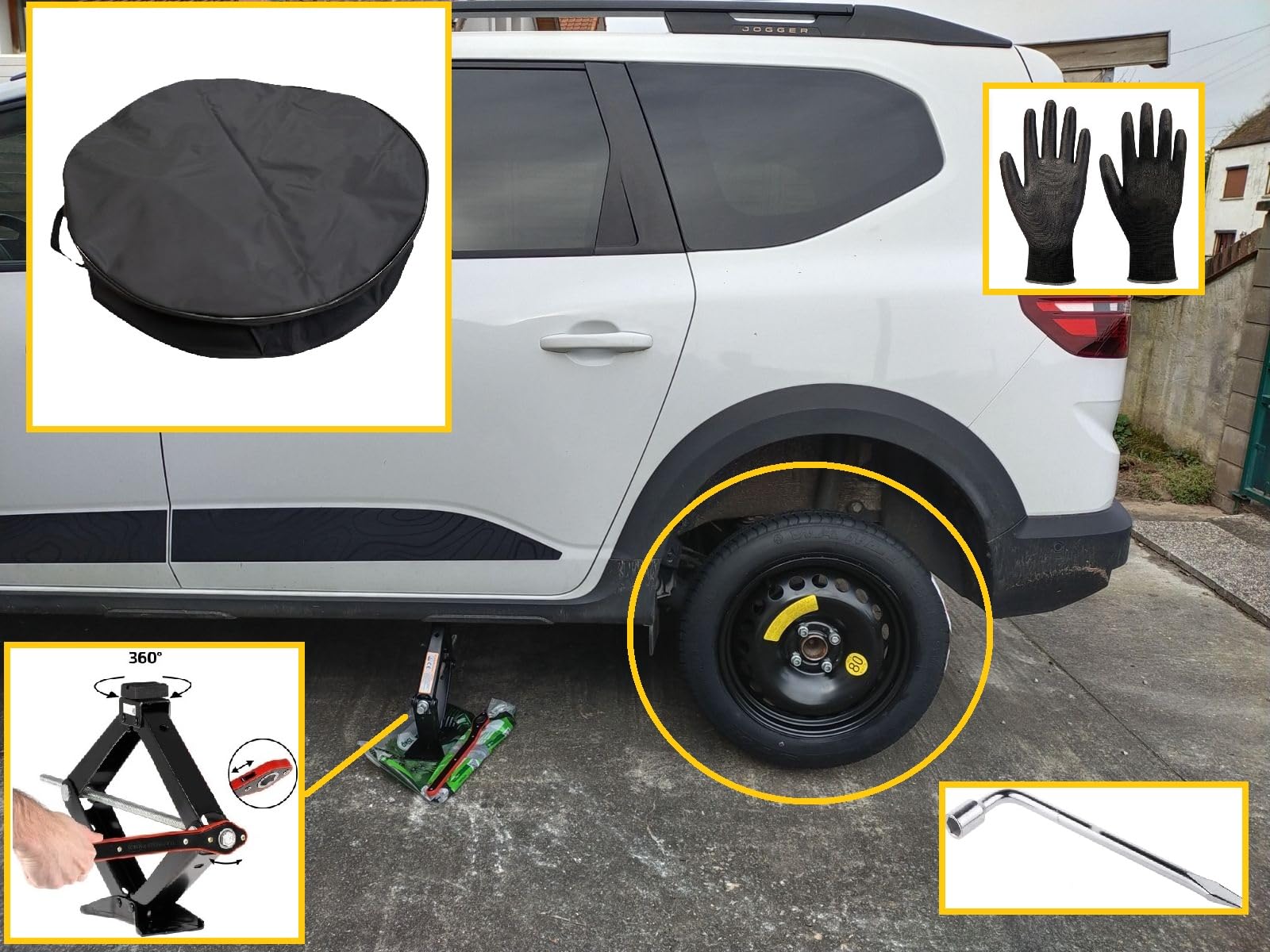 D'ANGELO Ersatzrad Set 16 Zoll Für Dacia Sandero, Stepway, Dokker