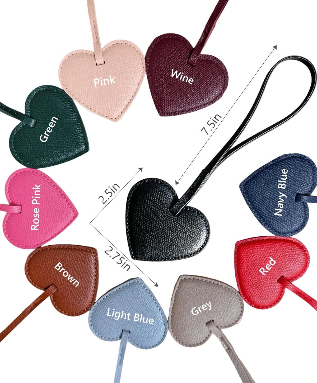 Heart Bag Charm for Handbag Cute Purse Charm Accessories Keychain Gift for Women Girls Birthday Christmas Wedding image 4