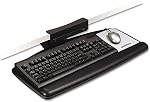 3M Knob Adjust Keyboard Tray, Tool-Free Installation, Height and Tilt Adjustable Ergonomic Keyboard and Mouse Platform, 17" Track (AKT65LE) [OB]