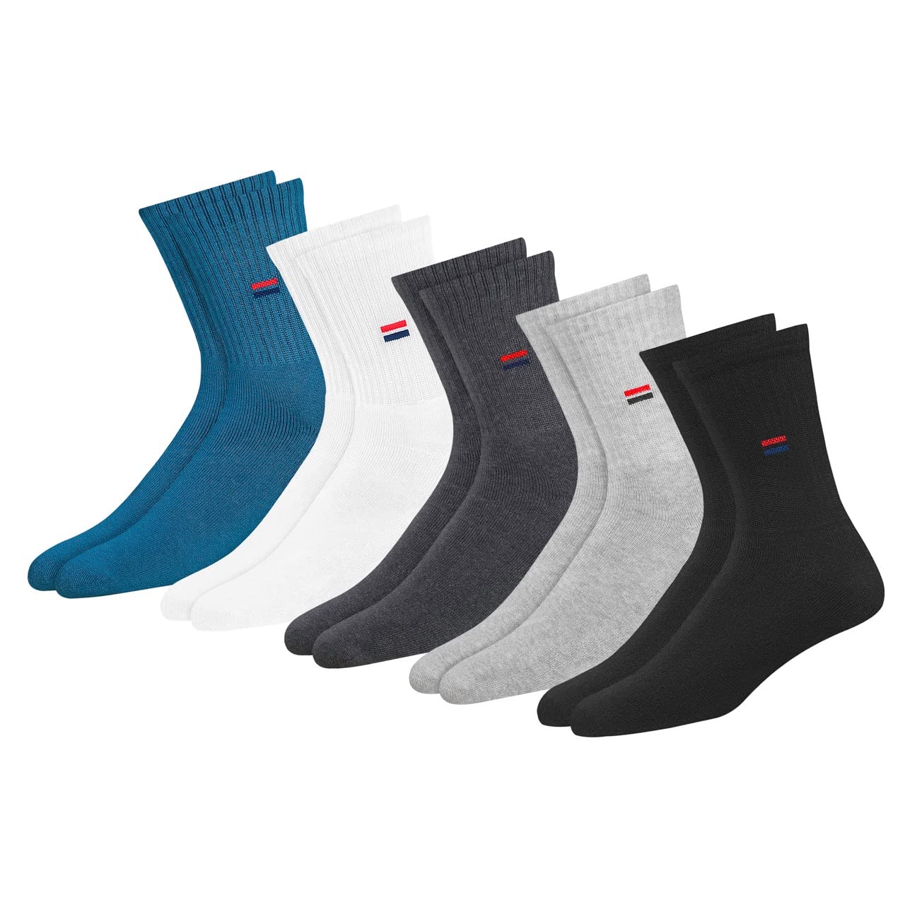 NAVYSPORT 5 Pairs Men's Socks Women's Sports Socks Tennis Socks Cotton Socks (Multicoloured, 5 Pairs)