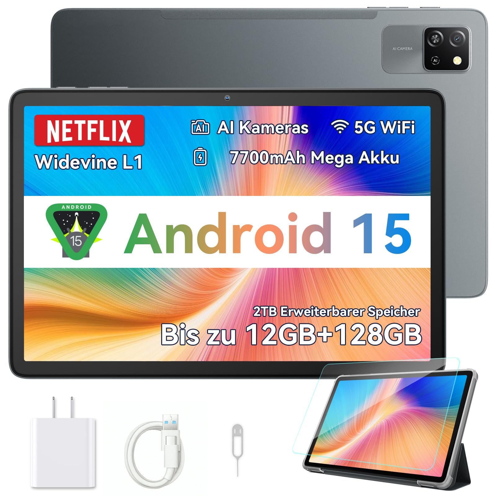 Blackview Tab 60 Pro Tablet Android 15, 12GB RAM + 128GB ROM/2TB