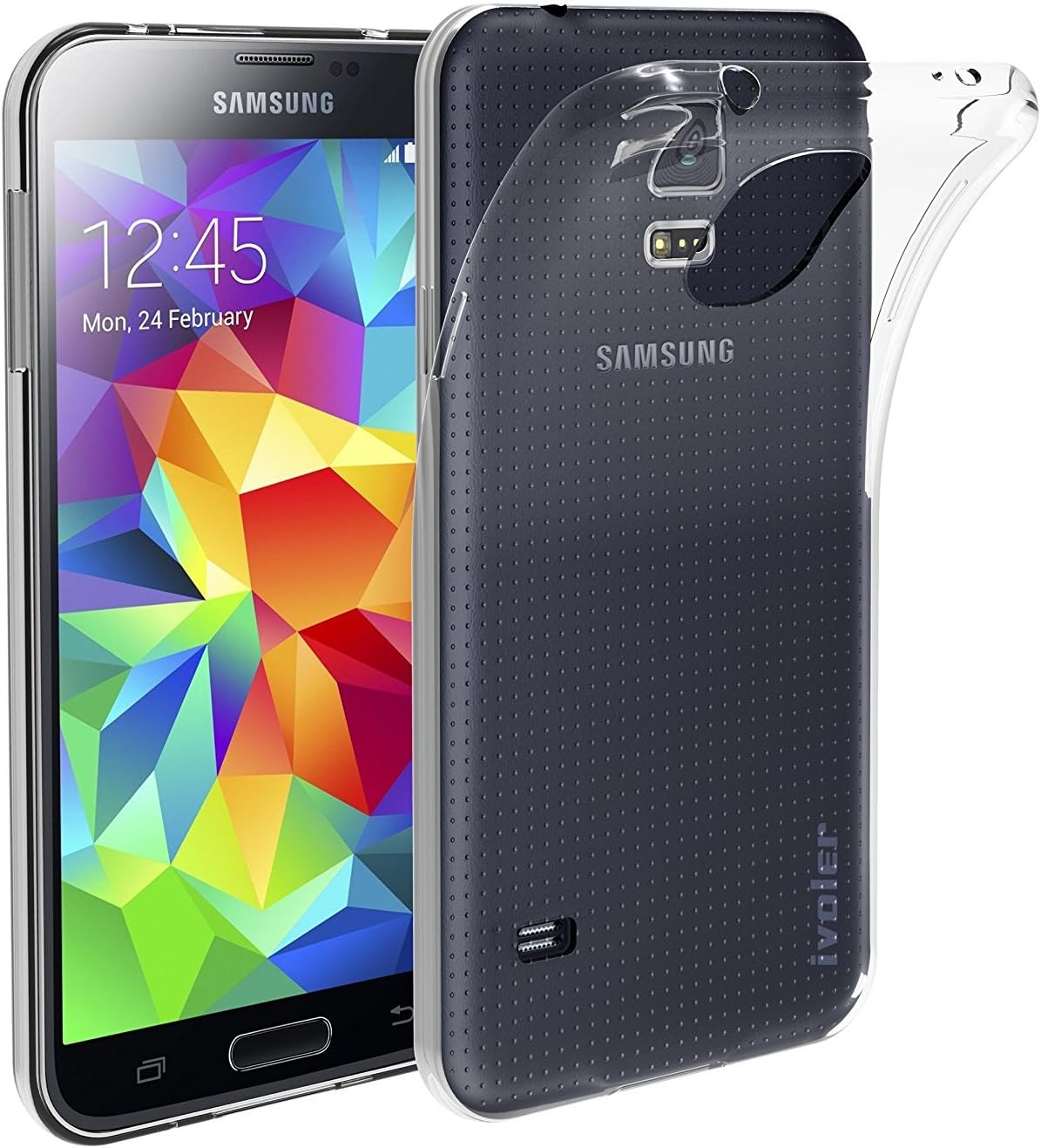Case for Samsung Galaxy S5 (5.1 inch) Soft TPU Rubber Gel Bumper Transparent Back Cover