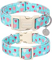 Vista 219 de DOGWONG Collar de perro de San Valentín, collar de perro con estampado de corazones para perros grandes, lindos collares de primavera, hembra