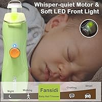 Vista 4 de Fansidi Lima de uñas recargable para bebé con motor de 8100 RPM, control de velocidad continuo, seguridad de parada de presión, carga tipo C