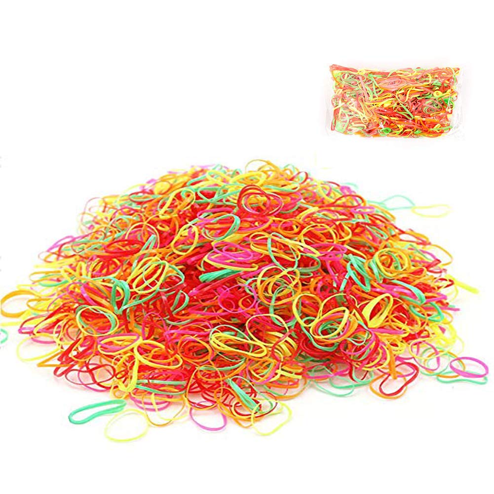 1000pcs Multi-Color Elastic Bands Hair Rubber Bands Elastic Bands Rubber Bands for Hair Woman Girl Gift