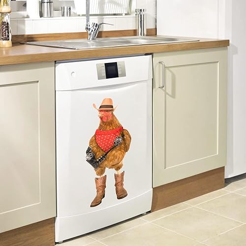 Miniatura 5 de Divertidas calcomanías de pared de pollo para despegar y pegar, calcomanías de vinilo para decoración divertida de pared, cocina, baño, dormitorio