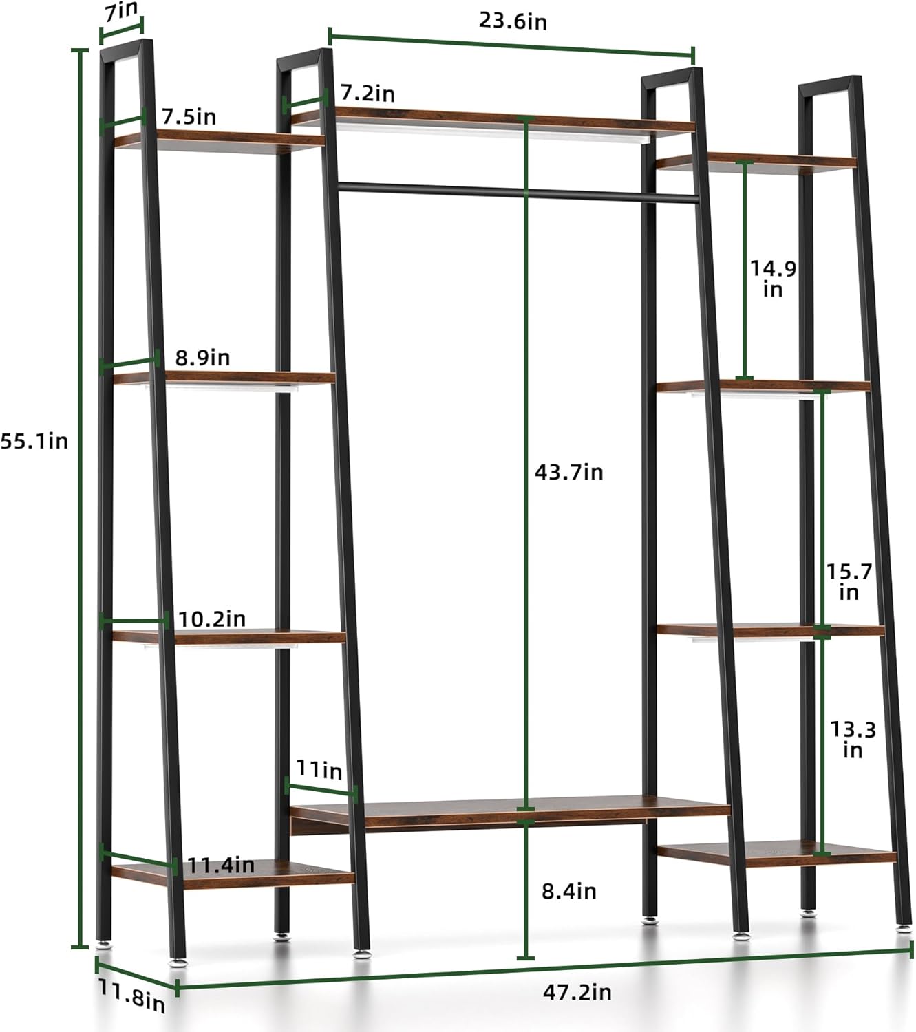 Plant Stand Indoor with Grow Lights, 6 Tiered Metal Plant Shelf, 55" Large Plant Stand for Indoor Plants Multiple, Corner Plant Holder Display Shelves, Tall Plant Rack for Living Room, Patio