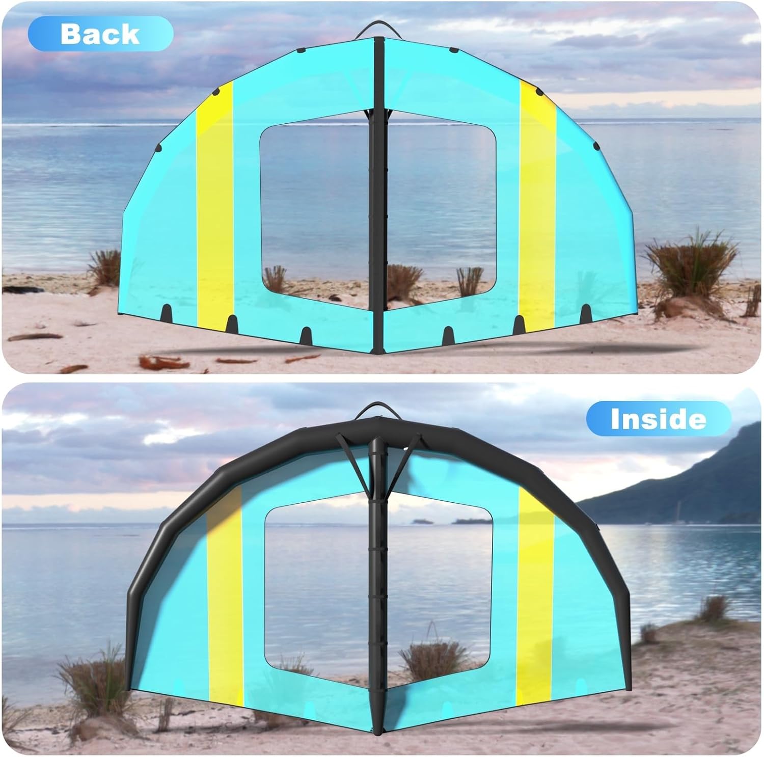 Inflatable Surfing Wing, Handheld Wing Windsurfing Sail, Portable Inflatable Wind Wing, Handheld Surf Sail with Window,4㎡,5㎡,6㎡ for Adult, Beginner, Water Play, Outdoor Fun Sports