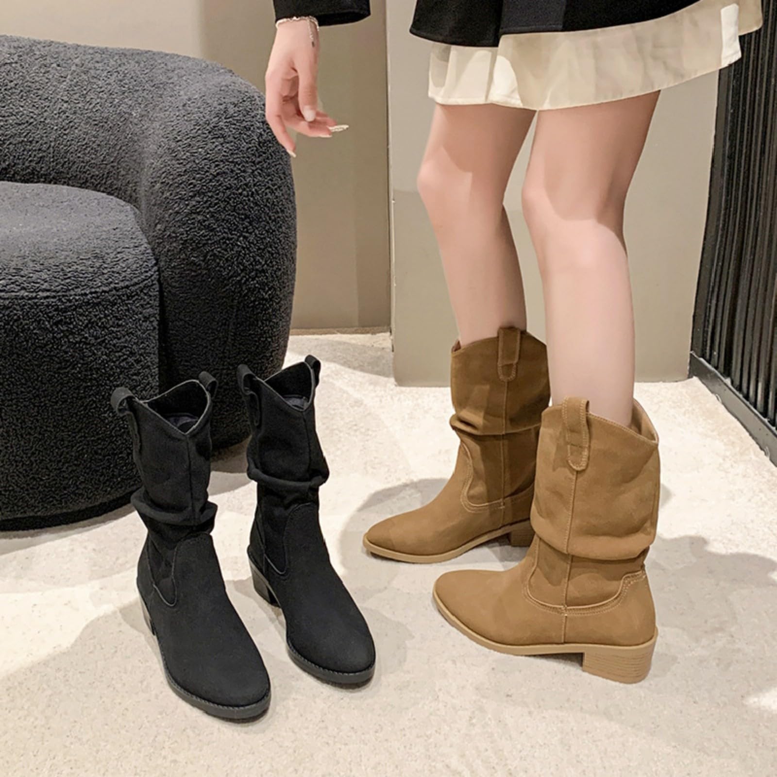 Stivali da equitazione da donna, larghezza H, stivaletti invernali con