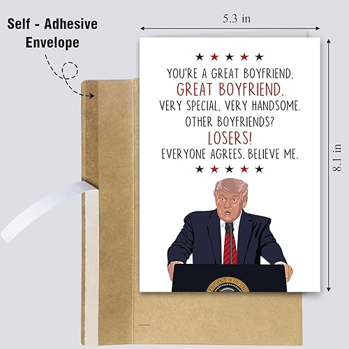 Miniatura 2 de RYYike Tarjeta de Cumpleaños Divertida de Donald para Novio, Tarjeta de Aniversario Hilarante de Donald de Novia, Tarjetas de Regalo Divertidas del
