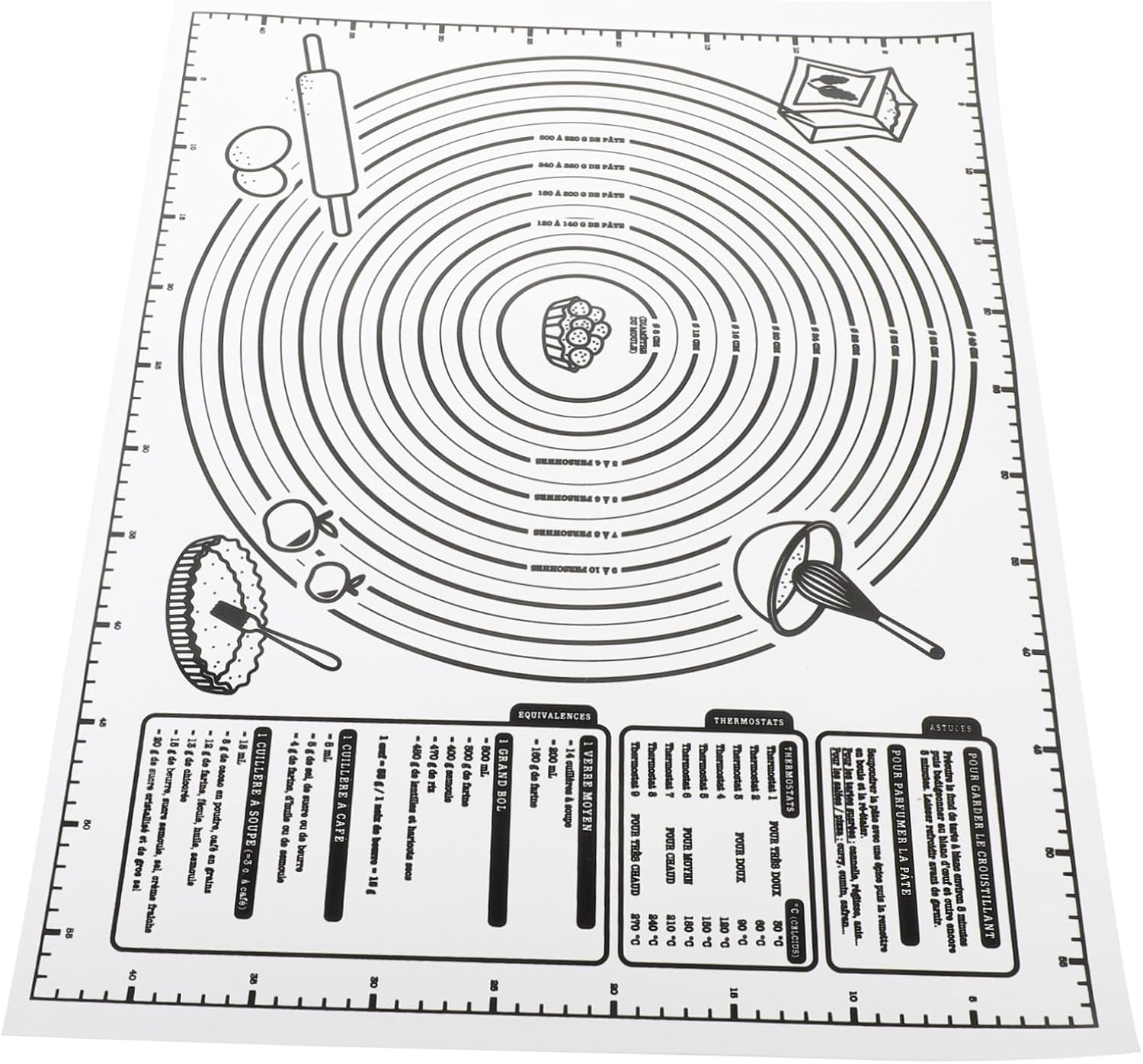 HOLIDYOYO Pizza Rolling Mat Rubber Baking Mat Rolling Dough