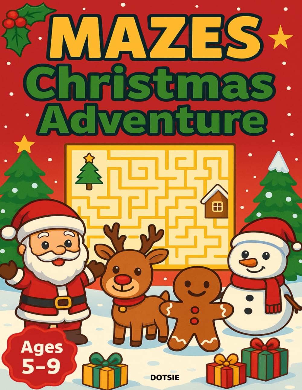 Mazes Christmas Adventure: Maze Activity Book for Kids Ages 5-9