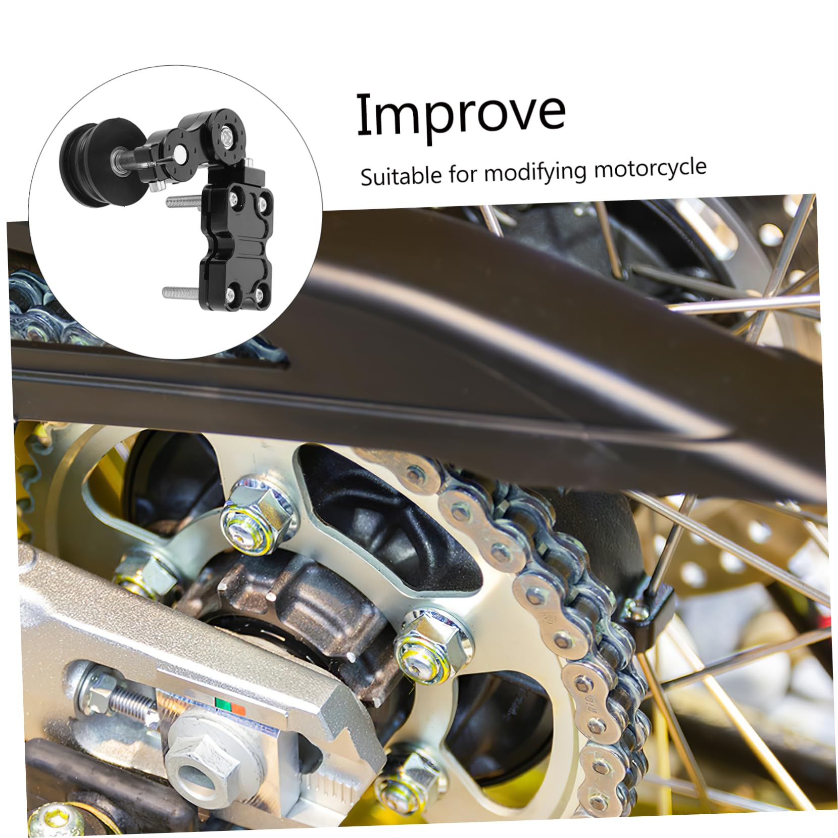 Tenditore Catena Moto Regolatore Cnc in Lega di Alluminio Nero