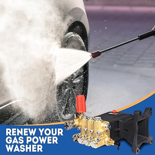 Miniatura 9 de TOOLCY Bomba de lavado a presión 3600-4000 PSI Max 4 GPM, bomba de repuesto para lavadora a presión de émbolo triplex, bomba de lavado de gas
