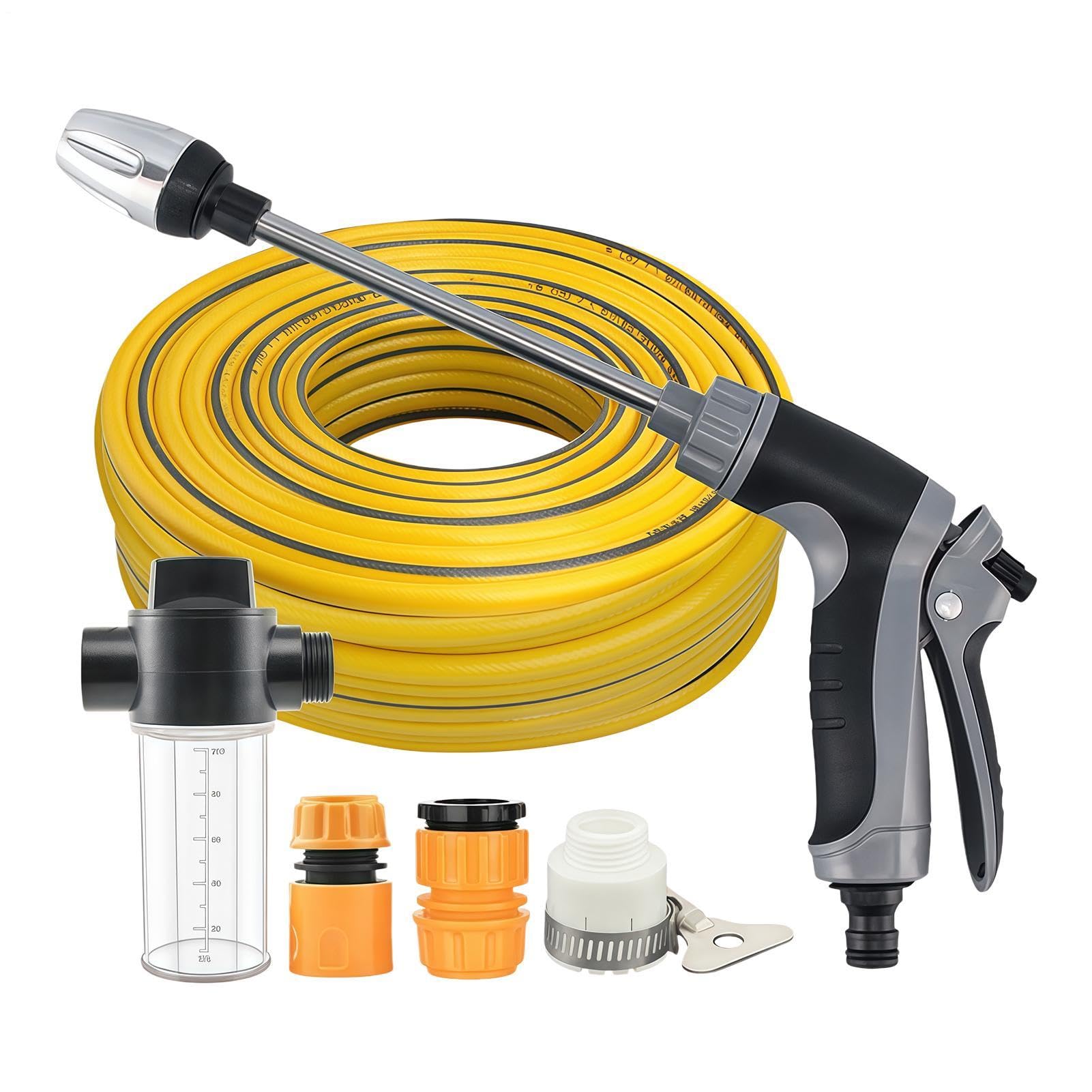 Hidro Boquilla Ajustable con Espumador | Portátil para Coches para Lavado de Vehículos, Jardín, Patio, Acera, Terraza y Macizos de