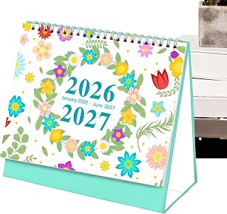 デスクカレンダー 2026-2027 18ヶ月 スパイラル 綴じ オフィス 用品