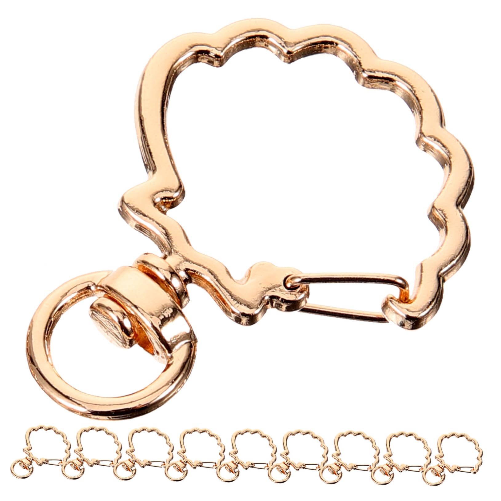 Didiseaon Spring Snap Keychain Clasp Shell Shape Keyring Clip Pcs Metal Snap Keyring for Diy Projects