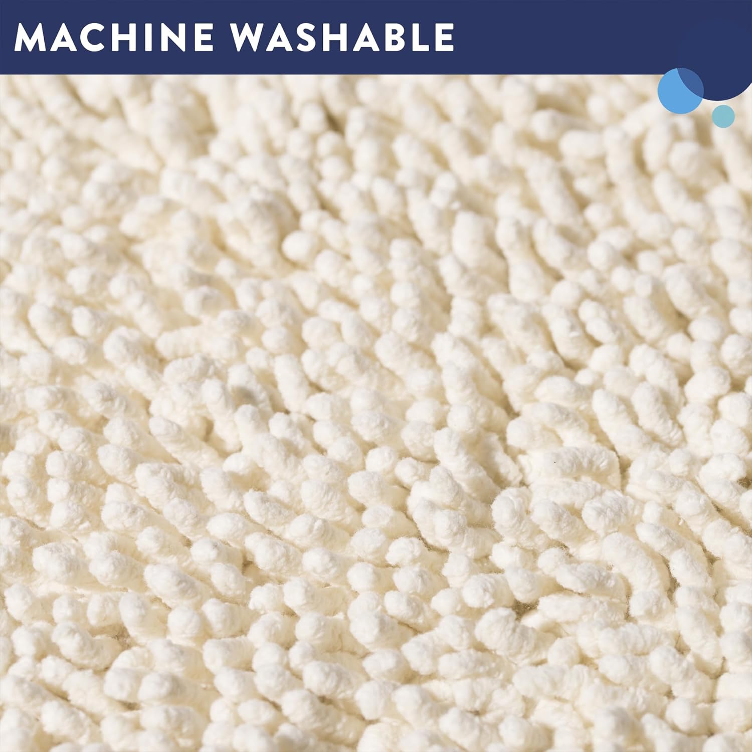 Croydex Cream Cotton Bathroom Mat with Slip-Resistant Backing