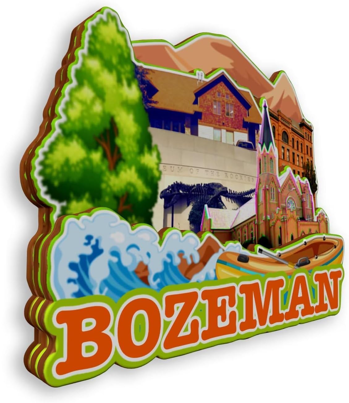 Refrigerator Magnet Bozeman Montana USA Fridge Magnet City Travel Souvenirs Tourist Gifts 3D Classic Landmarks Handmade Crafts Home Decoration -1028 image 2