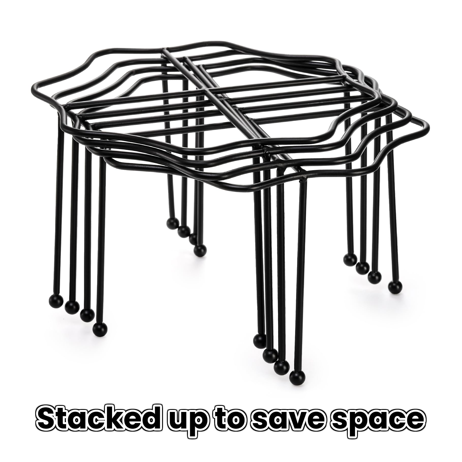 Elsjoy Pizzaständer 4er Set 25,4cm - Metall Pizza Halter Für Party & Restaurant