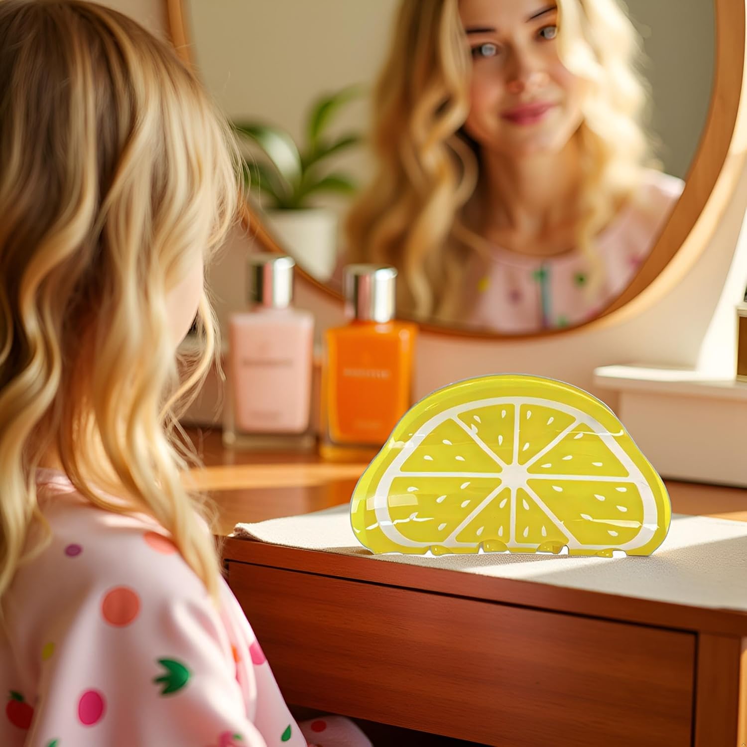 Orange Shape Lemon Gripping Clip Fruit Print Hair Claws Non Slip Hair Claws Clips Cute Vivid Color Women Girls Hair Accessories Clips and Barrettes Decoration,Hair Care 3" Medium - Image 8