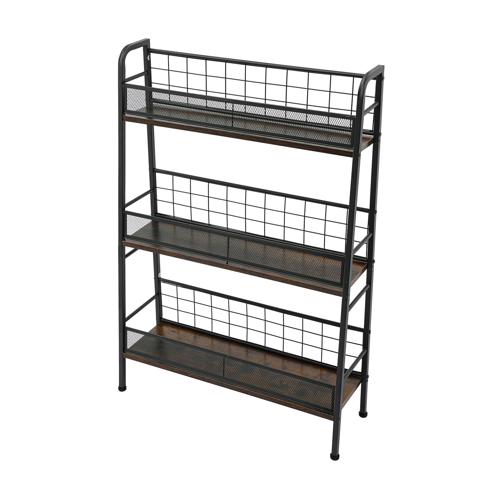Supporto per giradischi a 3 ripiani, 66 x 22 x 100 cm, piedini regolabili, max. 25 kg, supporto per dischi a 3 piani per riviste, libri, CD