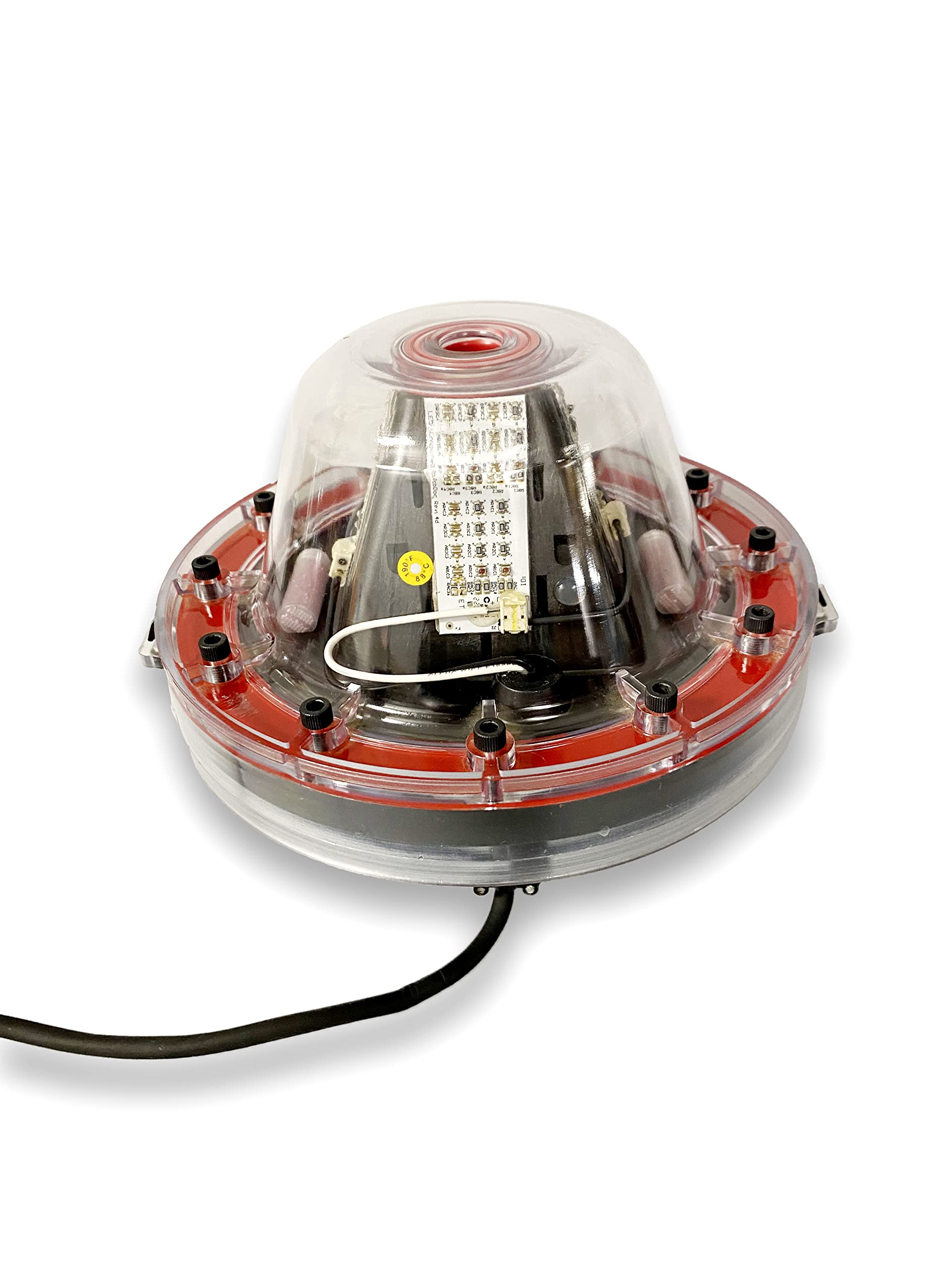 Mega-Watt Underwater LED Lighting System, Underwater Dock Light, Fish Light (3lb Anchor Weight Set, Red, 40 Foot Power Cord)