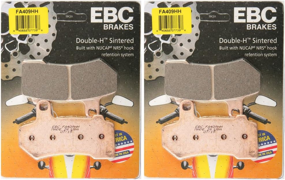 EBC Double-H Sintered Metal Brake Pads FA409HH (2 Packs - Enough 2 Rotors)
