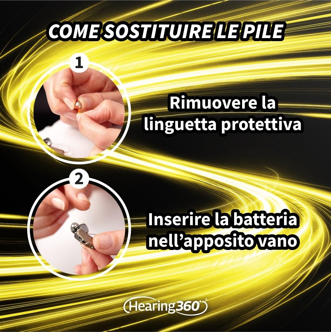 120 batterie per apparecchi acustici misura 10 qualità premium, durata extra, compatibili con tutti i modelli, senza mercurio (15 blister da 8 pile)