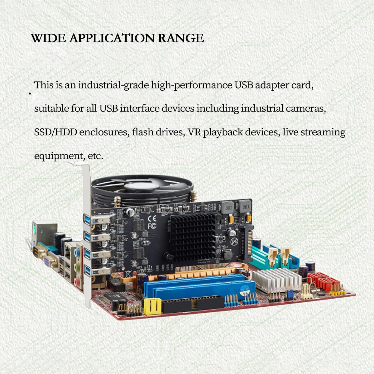 PCIe 3.0 X4 na 4-portowa karta rozszerzeń USB 3.2 Gen2 – szybki przemysłowy adapter USB 40 Gb/s, z 4 niezależnymi portami 10 Gb/s, kompatybilny z komputerami stacjonarnymi i serwerami